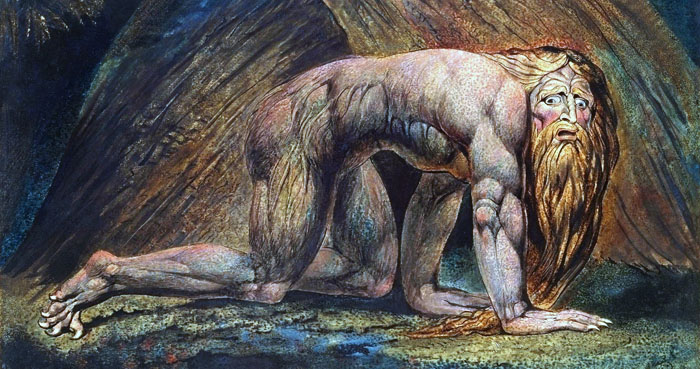 William Blake (1757-1827) ‘Nebuchadnezzar’ 1795 / c.1805 (detail)