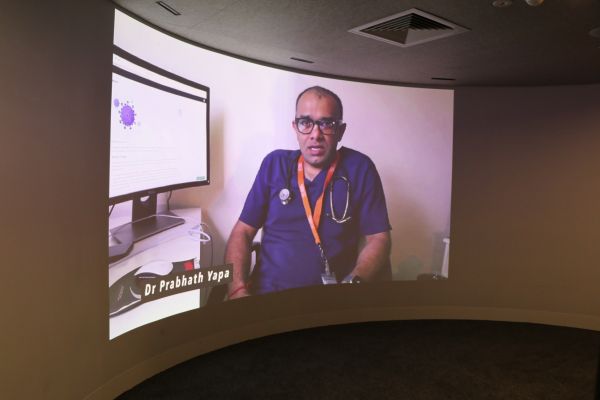 The immersive room in the Digital Studio showing video content from the This is Us exhibition