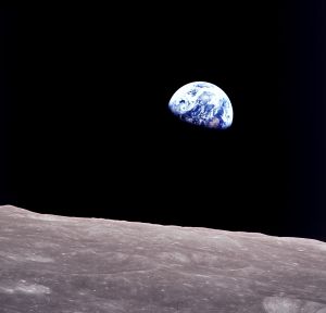 A photo of Earth, foregrounded by the moon's horizon, taken on-board the Apollo 8 spacecraft. (Image credit: NASA)