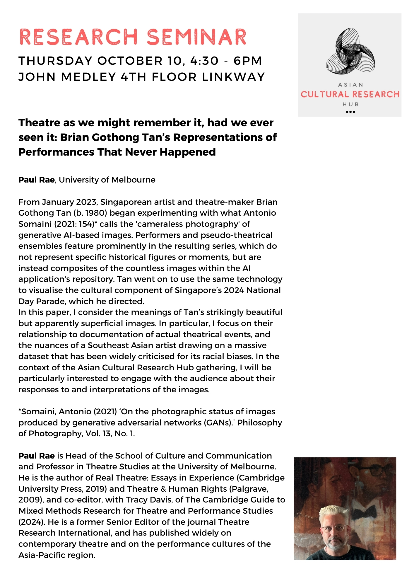 Poster with Seminar details