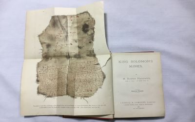 Photo of 'King Solomon's Mines' book manuscript