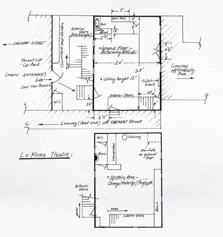 Hand-drawn floor plan