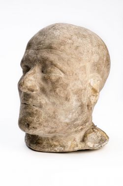 A photo of the death mask of Dan Morgan. (Credit: Harry Brookes Allen Museum)