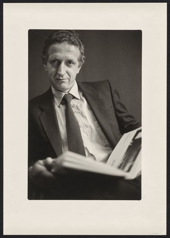 Portrait of Terence Lane in black and white, from National Library