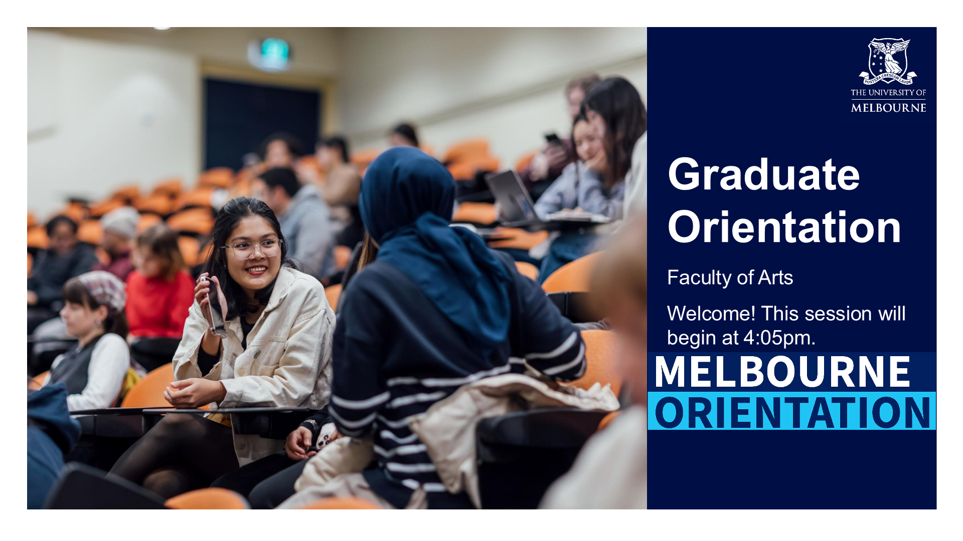 First Slide of Grad Orientation PPT