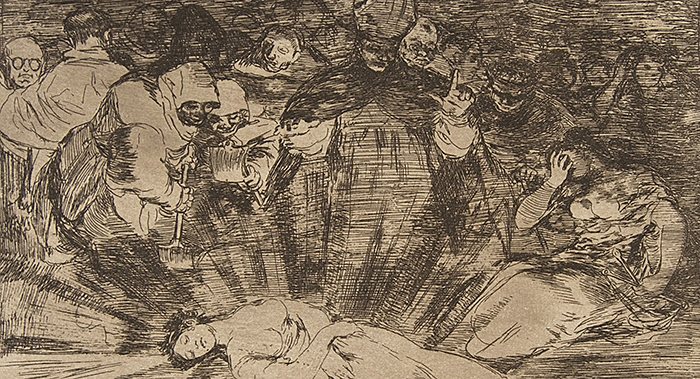 Goya (Francisco de Goya y Lucientes). Plate 79 from The Disasters of War (Los Desastres de la Guerra): 'Truth has died' ('Murió la verdad') (detail) after 1814-15 (published 1863)