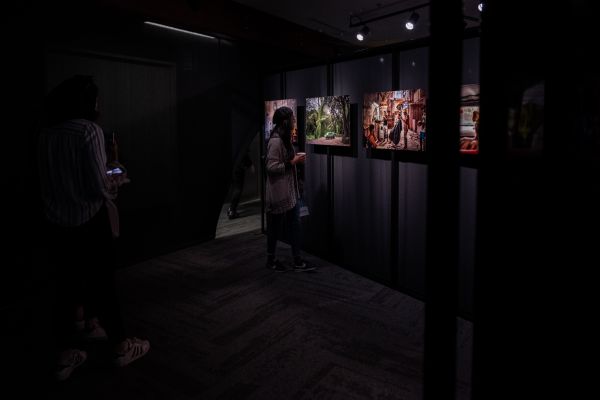 Photograph of images displayed within the exhibition