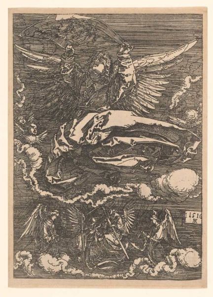 Sudarium spread out by an angel