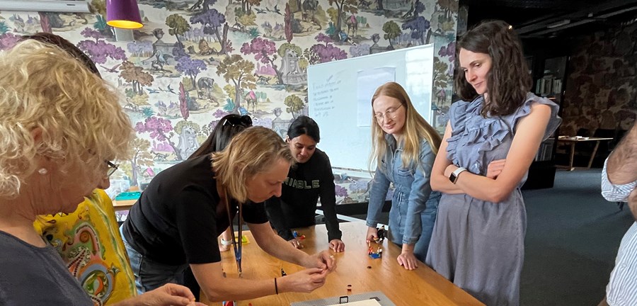 Members of the Peacebuilding team at the LEGO workshop