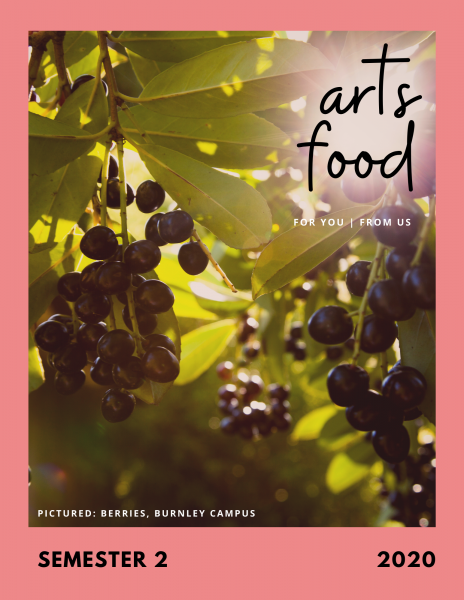 The cover of the Arts Food cookbook