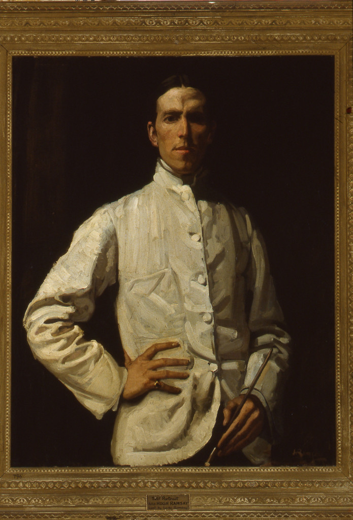 Self-portrait in white jacket, 1901, Hugh Ramsay.