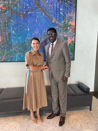 Dr Tania Miletic with the South Sudan Ambassador