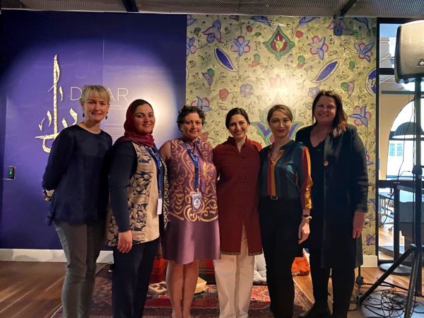 Six coordinators and performers at the DIDAR: Arts of the Persian Court event standing in a row 