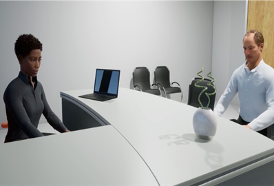 AI Generated characters sitting an office