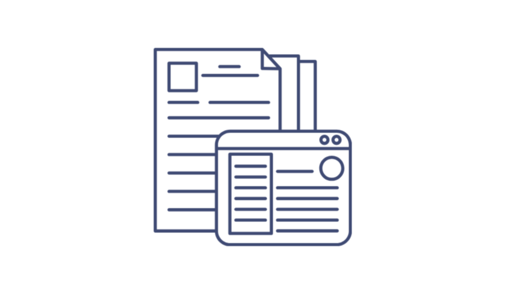 Graphic of website and documents