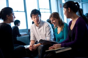Students speaking in a group