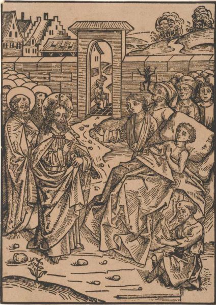 Christ healing the sick and crippled 